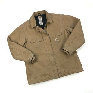 CARHARTT WC026 QUILT LINED JACKET LARGE L WOMENS BROWN ARCTIC CANVAS DUCK ZIP UP